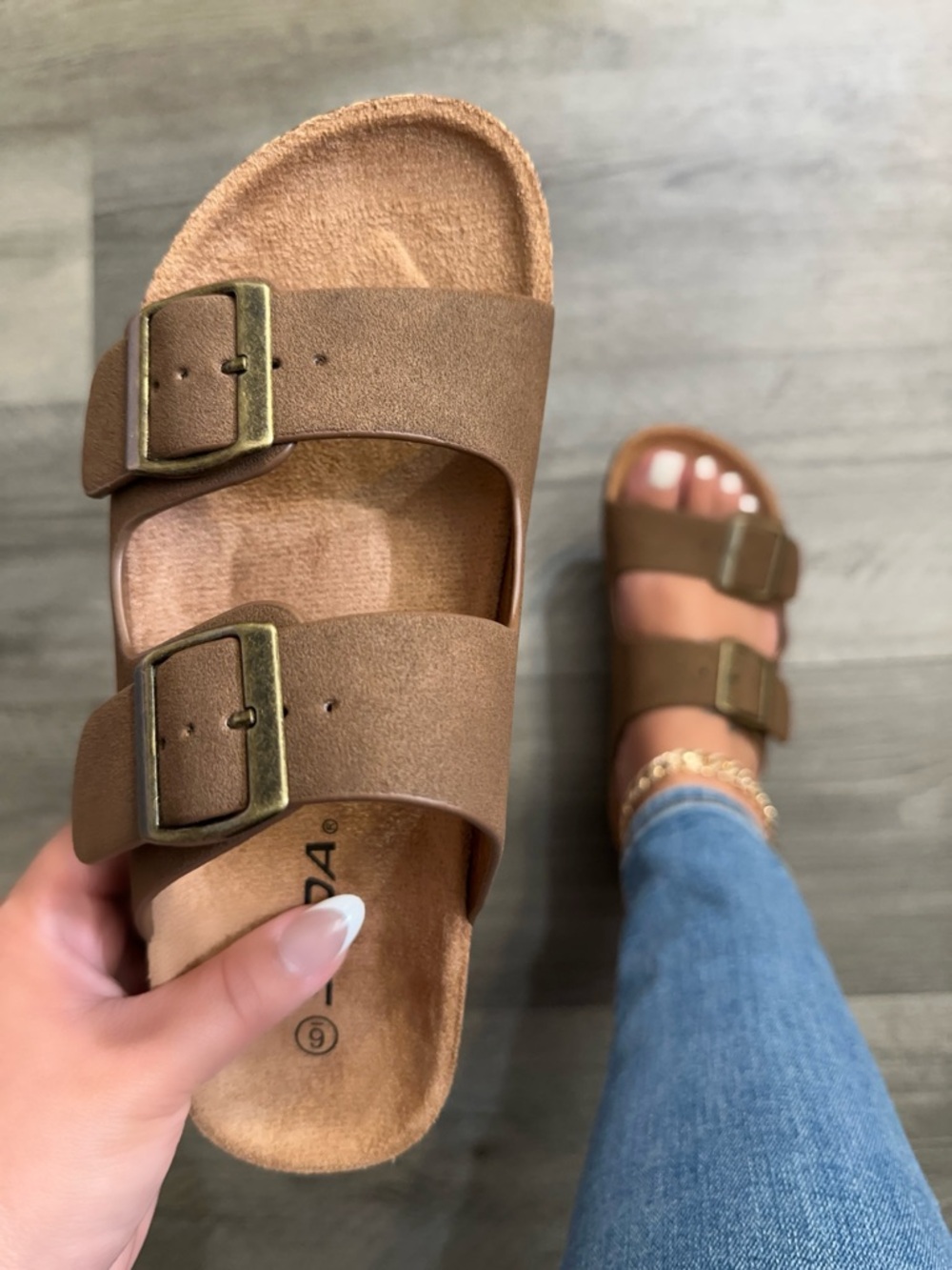 🤎 Brown Double Buckle Cork Platform Sandals | Boho Casual Slides